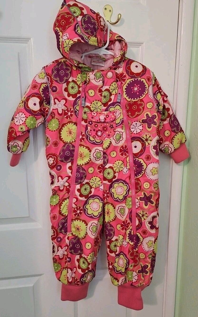 Hanna Andersson Colorful Snowsuit Insulated Hooded Girls Size 90 ( 3 Years )